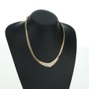 Christian Dior Rhinestone Necklace metal Gold Auth am11192V-18