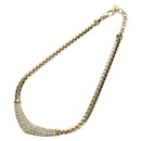 Christian Dior Rhinestone Necklace metal Gold Auth am11192V-2
