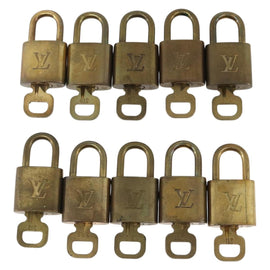 LOUIS VUITTON Padlock 10 Set Padlock metal Gold LV Auth am11193 - 0