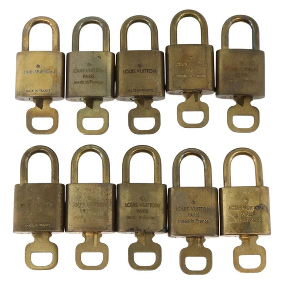 LOUIS VUITTON Padlock 10 Set Padlock metal Gold LV Auth am11193