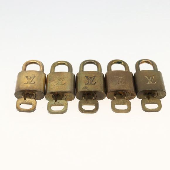 LOUIS VUITTON Padlock 10 Set Padlock metal Gold LV Auth am11193