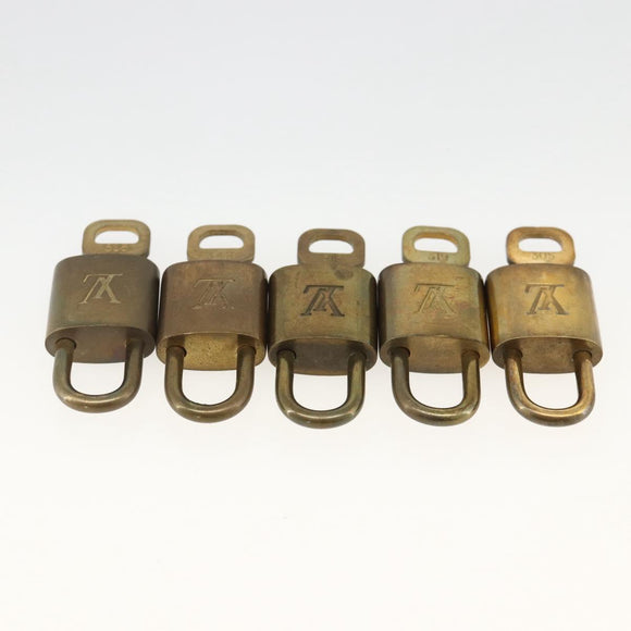 LOUIS VUITTON Padlock 10 Set Padlock metal Gold LV Auth am11193