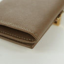 Salvatore Ferragamo Gancini Coin Purse Safiano leather Beige Gold Auth am11197A-15