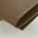 Salvatore Ferragamo Gancini Coin Purse Safiano leather Beige Gold Auth am11197A-16