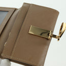 Salvatore Ferragamo Gancini Coin Purse Safiano leather Beige Gold Auth am11197A-19