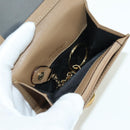 Salvatore Ferragamo Gancini Coin Purse Safiano leather Beige Gold Auth am11197A-21
