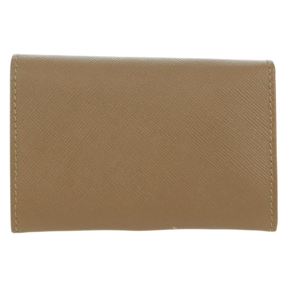 Salvatore Ferragamo Gancini Coin Purse Safiano leather Beige Gold Auth am11197A