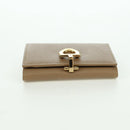 Salvatore Ferragamo Gancini Coin Purse Safiano leather Beige Gold Auth am11197A-6