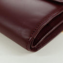 CARTIER Must Line Trifold Wallet Leather Bordeaux Gold Auth am11199V-16