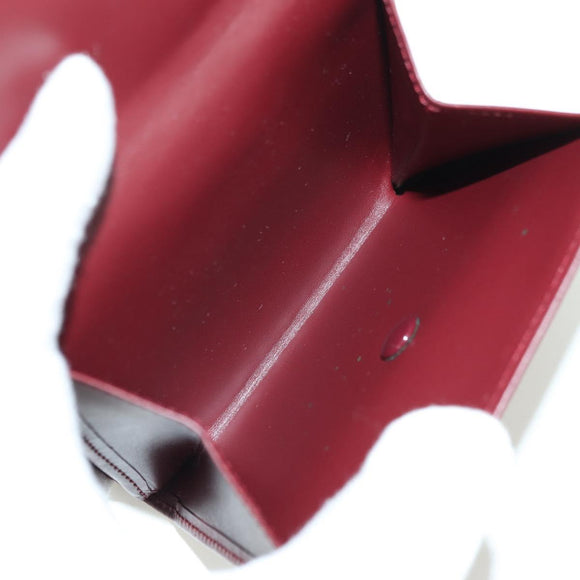 CARTIER Must Line Trifold Wallet Leather Bordeaux Gold Auth am11199V