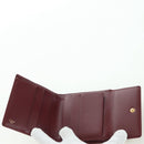 CARTIER Must Line Trifold Wallet Leather Bordeaux Gold Auth am11199V-9