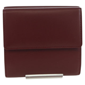 CARTIER Must Line Trifold Wallet Leather Bordeaux Gold Auth am11199V - 0