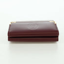 CARTIER Must Line Trifold Wallet Leather Bordeaux Gold Auth am11199V-5