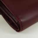 CARTIER Must Line Trifold Wallet Leather Bordeaux Gold Auth am11199V-7