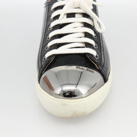 Miu Miu Sneakers Patent leather 36 1/2 Black CC Auth am11207A