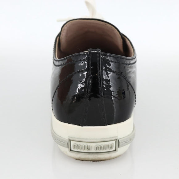 Miu Miu Sneakers Patent leather 36 1/2 Black CC Auth am11207A