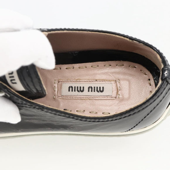 Miu Miu Sneakers Patent leather 36 1/2 Black CC Auth am11207A