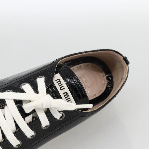 Miu Miu Sneakers Patent leather 36 1/2 Black CC Auth am11207A