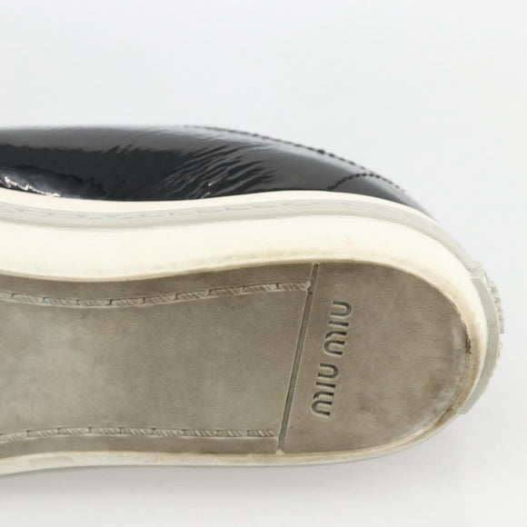 Miu Miu Sneakers Patent leather 36 1/2 Black CC Auth am11207A