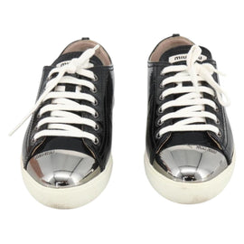 Miu Miu Sneakers Patent leather 36 1/2 Black CC Auth am11207A - 0