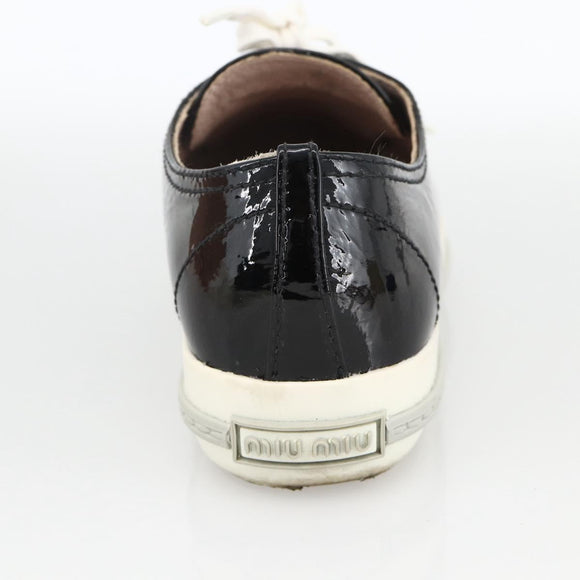 Miu Miu Sneakers Patent leather 36 1/2 Black CC Auth am11207A