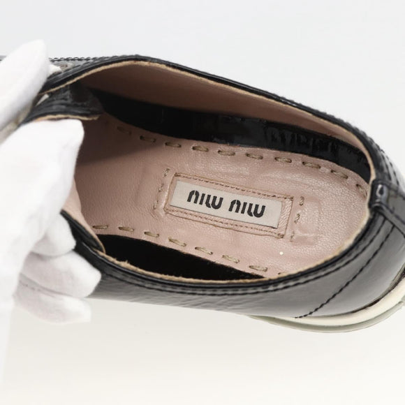 Miu Miu Sneakers Patent leather 36 1/2 Black CC Auth am11207A