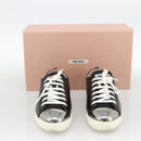 Miu Miu Sneakers Patent leather 36 1/2 Black CC Auth am11207A-24