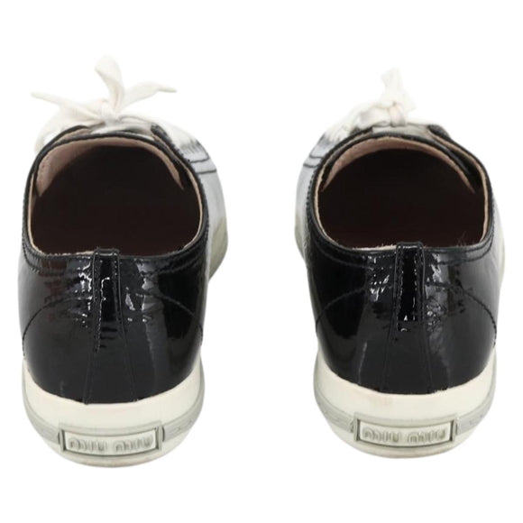 Miu Miu Sneakers Patent leather 36 1/2 Black CC Auth am11207A