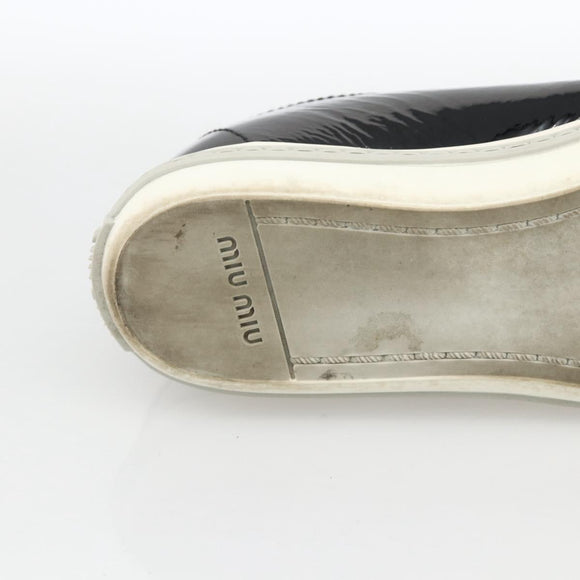 Miu Miu Sneakers Patent leather 36 1/2 Black CC Auth am11207A