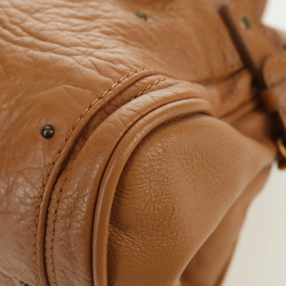 Chloe Paddington Hand Bag Leather Brown Gold Silver Auth am11221SAM