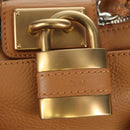 Chloe Paddington Hand Bag Leather Brown Gold Silver Auth am11221SAM-18