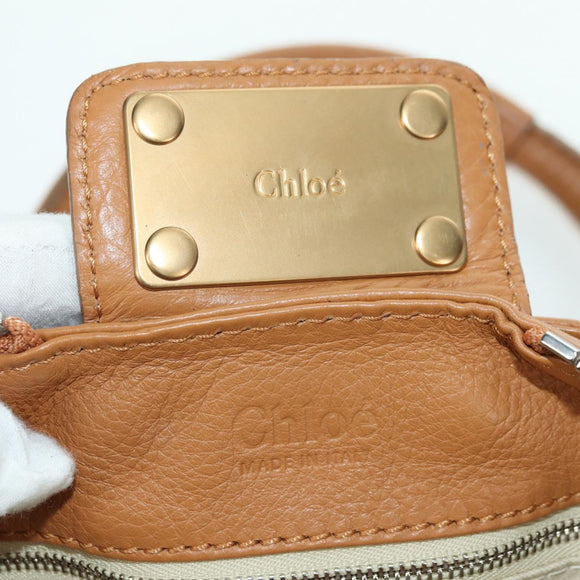 Chloe Paddington Hand Bag Leather Brown Gold Silver Auth am11221SAM