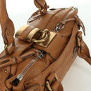 Chloe Paddington Hand Bag Leather Brown Gold Silver Auth am11221SAM-6
