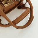 Chloe Paddington Hand Bag Leather Brown Gold Silver Auth am11221SAM-7