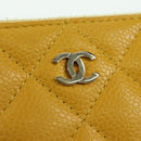 CHANEL Matelasse Round Long Wallet Caviar Skin Yellow Gold CC Auth am11223M-18