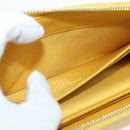 CHANEL Matelasse Round Long Wallet Caviar Skin Yellow Gold CC Auth am11223M-21