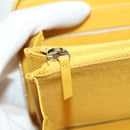 CHANEL Matelasse Round Long Wallet Caviar Skin Yellow Gold CC Auth am11223M-23