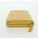 CHANEL Matelasse Round Long Wallet Caviar Skin Yellow Gold CC Auth am11223M-3