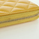 CHANEL Matelasse Round Long Wallet Caviar Skin Yellow Gold CC Auth am11223M-7
