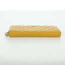 CHANEL Matelasse Round Long Wallet Caviar Skin Yellow Gold CC Auth am11223M-5