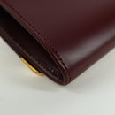 CARTIER Münzbörse Must Line Leder Bordeaux Gold Auth am11224V-15