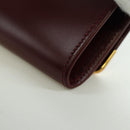 CARTIER Münzbörse Must Line Leder Bordeaux Gold Auth am11224V-16