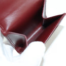 CARTIER Münzbörse Must Line Leder Bordeaux Gold Auth am11224V-9