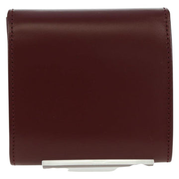 CARTIER Must Line Coin Purse Leather Bordeaux Gold Auth am11224V - 0