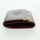 CARTIER Münzbörse Must Line Leder Bordeaux Gold Auth am11224V-3