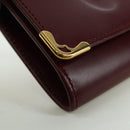 CARTIER Münzbörse Must Line Leder Bordeaux Gold Auth am11224V-7