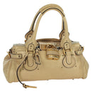 Chloe Paddington Hand Bag Leather Gold Silver Auth am11229V-1