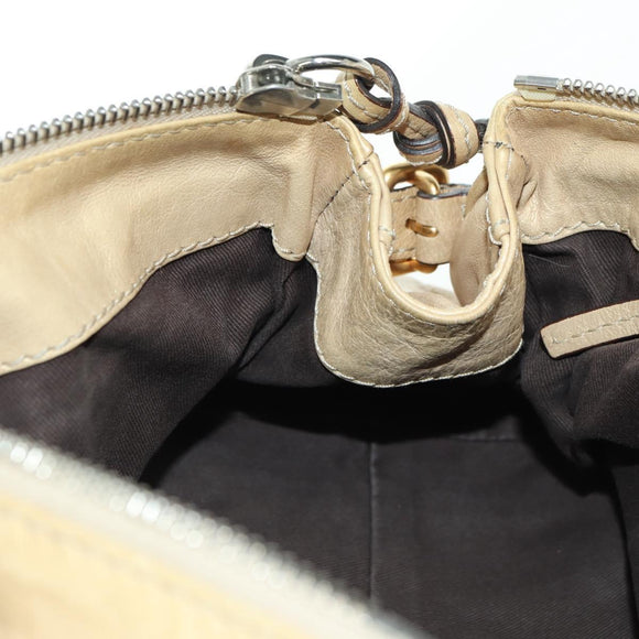 Chloe Paddington Hand Bag Leather Gold Silver Auth am11229V
