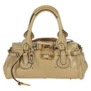Chloe Paddington Hand Bag Leather Gold Silver Auth am11229V-13