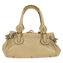 Chloe Paddington Hand Bag Leather Gold Silver Auth am11229V-2